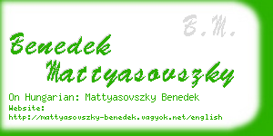 benedek mattyasovszky business card